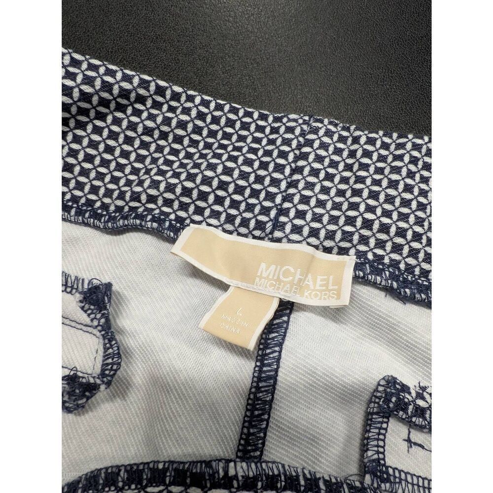 Michael Kors Basic True Navy Stretch Pants Checke… - image 2